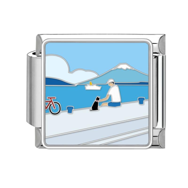 Синяя Ночь Звездное Небо Луна Звезда Кошки Собака Сердце Бабочка Итальянские Шармы-Звенья Подходят для 9мм Браслета из Нержавеющей Стали Женщины DIY Изготовление