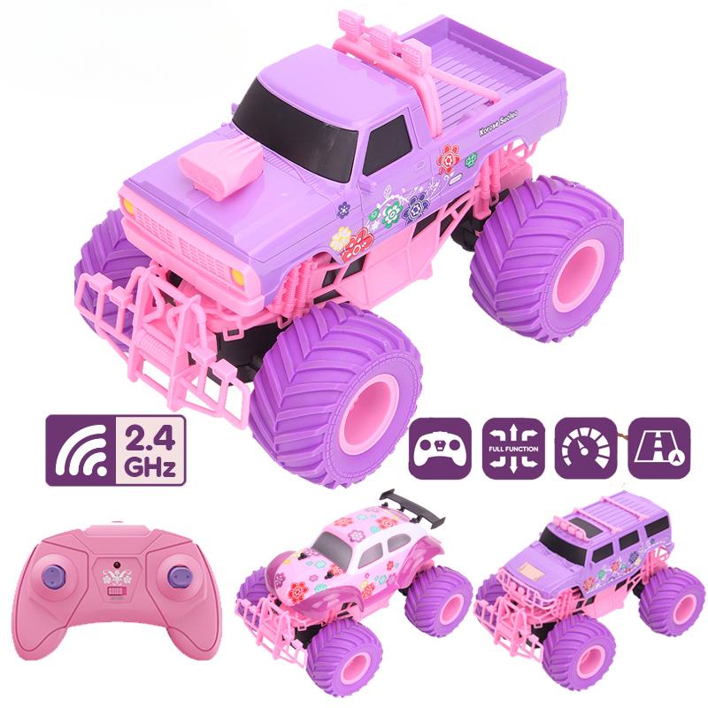 2204 New Pink Rc Car Electric Drive Off-Road 2.4G Big Wheel High Speed Purple Remote Control Trucks Girls Toys for Children