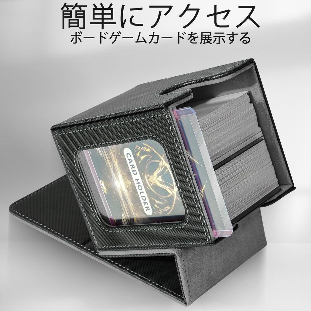 Колода Торговых Карт Торговля Картами Совместима с Картами Картами 100 Двойной Протектор Большой Вертикальный Включает 2 Разделителя и 1 Верхний Черный Серый Кейс, Кейс, Кейс,