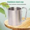 Stainless Steel Cup 220ml Double-layered Cup for Camping Traveling Handle Carabiner Backpacking Hiking Portable Cups Outdoor Tea Coffee Mug