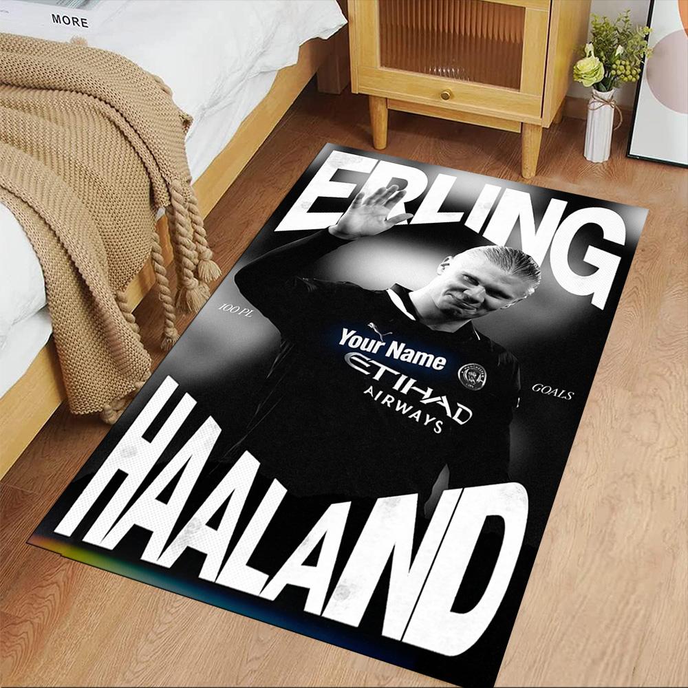 Haaland Customizable Name Area Rug Suitable for Living Rooms Outdoor Game Room Kitchen Anti-slip Rug Office home decor