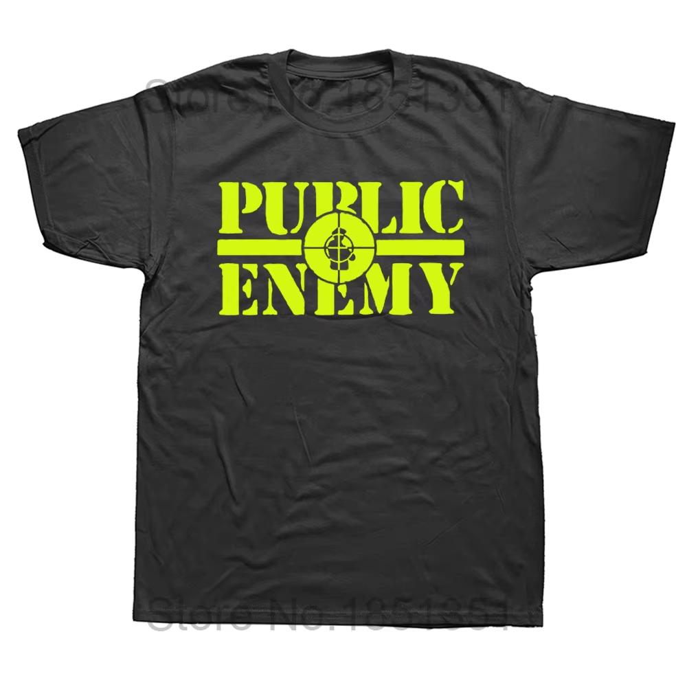 Смешные футболки Public Enemy с графикой Полиэстер Уличная одежда Короткий рукав Подарки на день рождения Летний стиль Футболка Мужская одежда