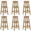 VidaXL Set of 6 Bar Stools, Pub Footrests, Bistro Chairs, Living Room Seats, Interior, Wood 310287