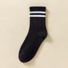 Male Spring and Summer Stripe Two Bar College Style Leisure Sports Tube Socks
