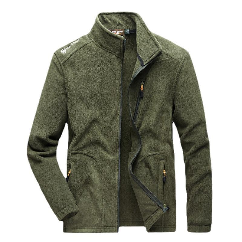 Осенняя и зимняя одежда для активного отдыха из флиса Мужская флисовая ветрозащитная кардиганная дышащая куртка Куртка Куртка мужская