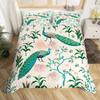 Peacock Duvet Cover Queen Watercolor Feather Bedding Set Bird Animal Floral Print Art Painting Comforter Cover and 2 Pillowcase