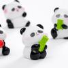 2 Pcs Mini Panda Figurines Cute Resin Panda Statues DIY Miniature Panda Cake Toppers for Fairy Garden Micro Moss Landscape Office Home Desk Decoration