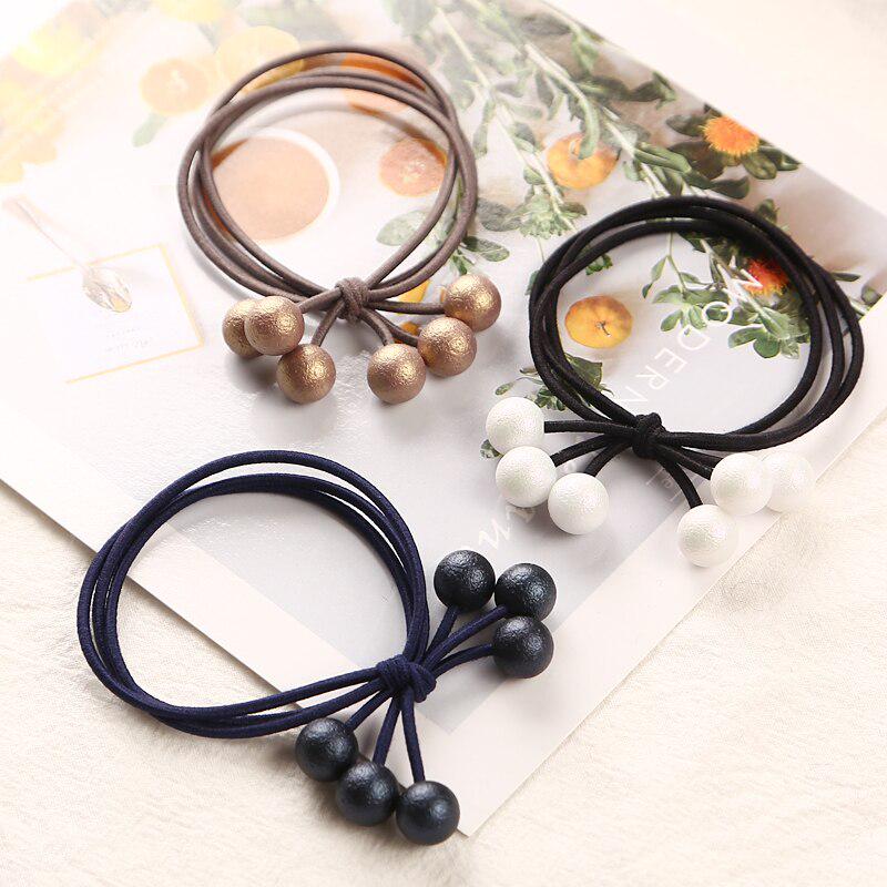 Multicolor Pearls Hair Holders Rubber Bands Elastic Girl Ponytail Tie Gum Hair Accessories Headwear