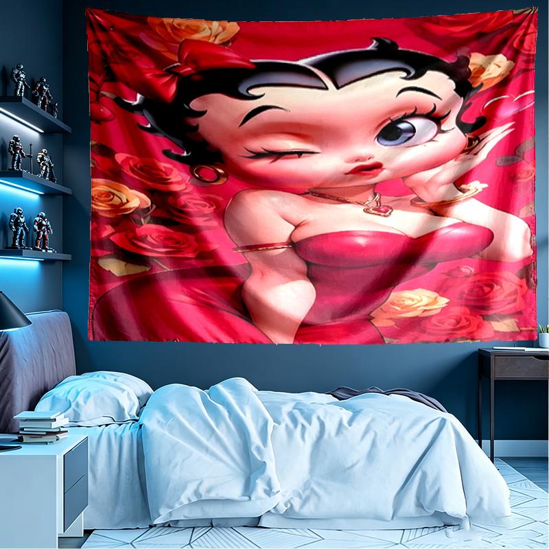 Betty Boop Print Tapestry, Lightweight Wall Hanging, for Bedroom, Dorm, Living Room, Home Art Decor - Birthday Christmas Gift for Friends
