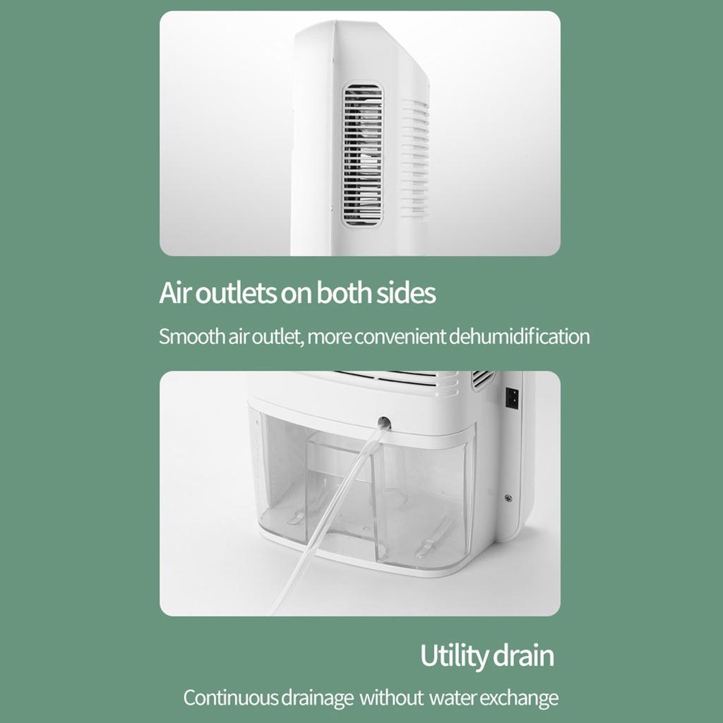 Электрический осушитель воздуха, 72 Вт, 2500 мл, с дистанционным управлением, домашний бесшумный светодиодный экран, двойная дренажная система, многофункциональный очиститель, вилка европейского стандарта