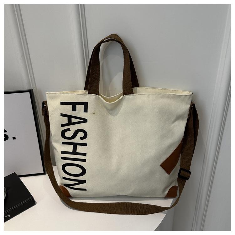 Новинка 2024 года, модная повседневная сумка большой емкости, универсальная парусиновая сумка через плечо, сумка для покупок