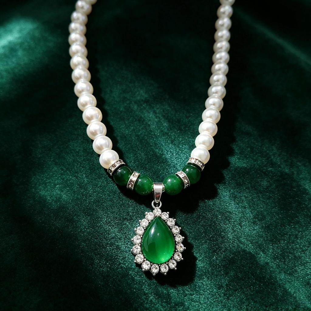 New style accessories, atmospheric silver water drop imitation pearl necklace, daily wear, wealthy, atmospheric pendant