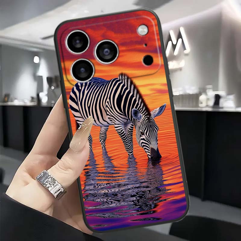 Мультяшные Аниме Животные Чехол для Телефона Для Apple iPhone 17 16 16E 15 14 13 12 11 Pro Max Plus Черный Мягкий Силикон
