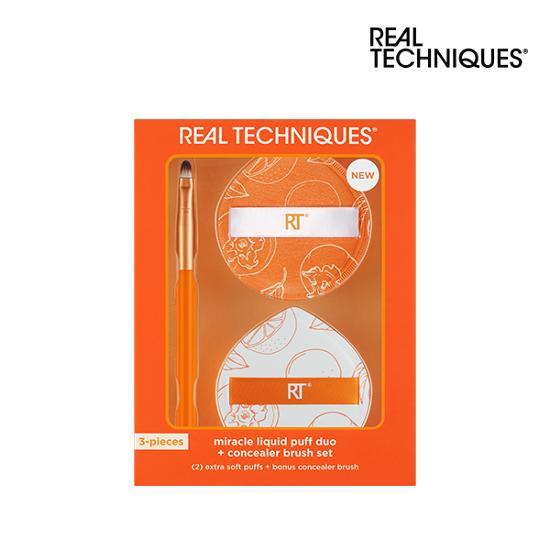 [НОВИНКА] Real Techniques Miracle Liquid Puff & Concealer Brush Set, популярные корейские косметические средства