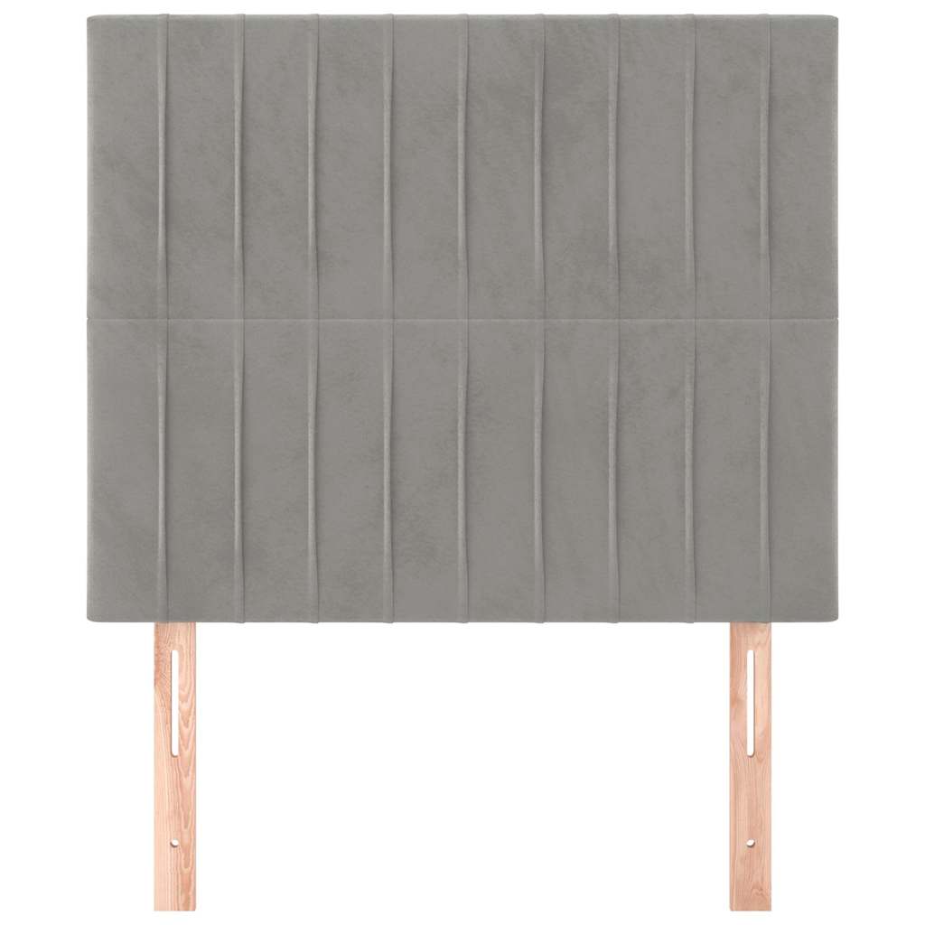 vidaXL Kopfteil Hellgrau 90x5x118/128 cm Samt