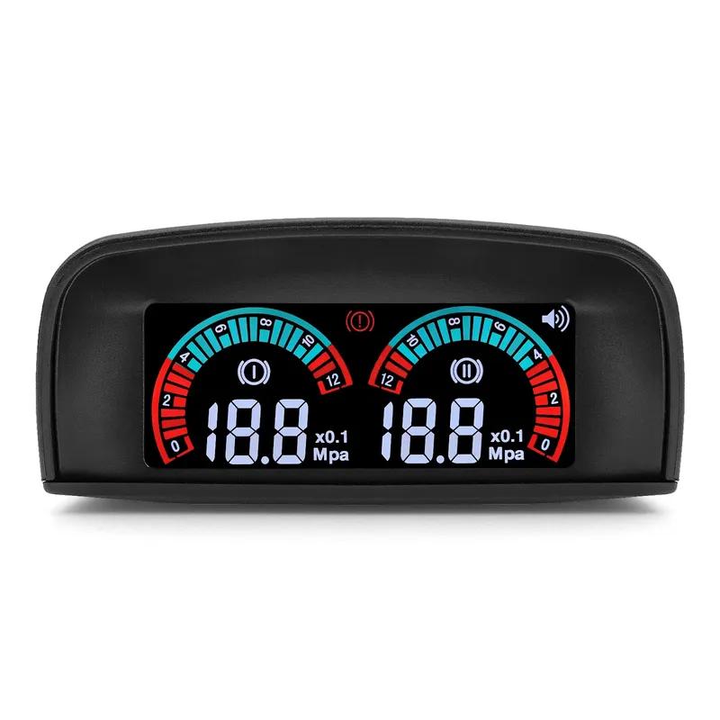 QC Digital Oil Pressure Gauge with Flashing Alarm 0.4 Mpa Car Engine Oil Pressure Meter Press Sensors 9-35V for Auto Motorcycle