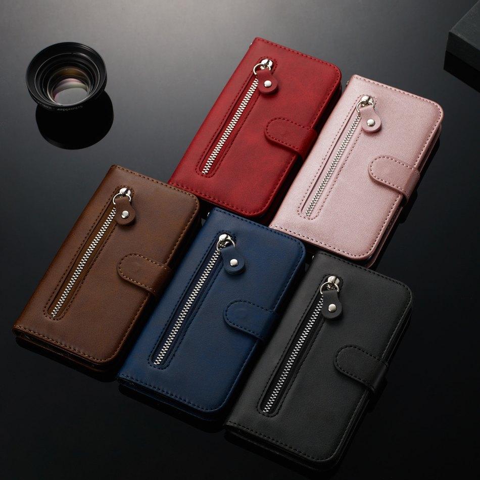 Деловой Кошелек-Чехол на Молнии для Huawei P20 Lite P30 Pro P40 Lite E Honor 10X Lite 9X 9A 8A Y5P Y6P Y7P 2020 Plus Флип Чехол D27H