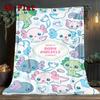 Cute Axolotls 2D Flat Pattern Flannel Blanket High quality All Seasons Warmth and Comfort Perfect for Christmas Gifts.PMT0914068