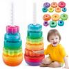 Радужная вращающаяся башня Монтессори-игрушка, вращающиеся игрушки для детей, подарок на день рождения
