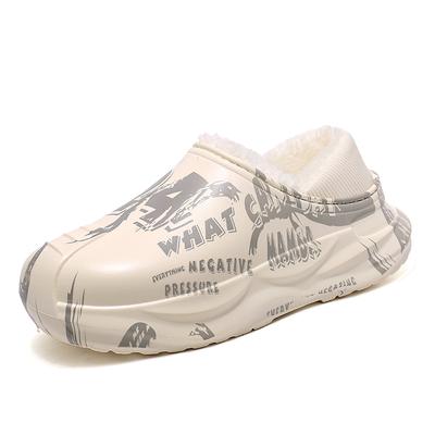 Мужские тапочки Зимняя обувь Новинка 2025 Сохраняют тепло Плюшевые ЭВА Водонепроницаемые Нескользящие Для дома Улицы Прогулочные Повседневная обувь Унисекс Мужчины Женщины