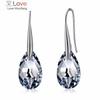 925 Sterling Silver 100% Original Crystals From Austrian Swan Crystal Earrings Woman Party Wedding Jewelry