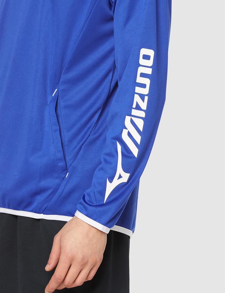 Теннисная толстовка-парка, впитывающая пот, быстросохнущая, 62JC1005, Серф, M [Mizuno], Разминочная, Синий/Белый