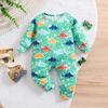 Infant Baby Cute Dinasuar All-over Print Long Sleeve Romper