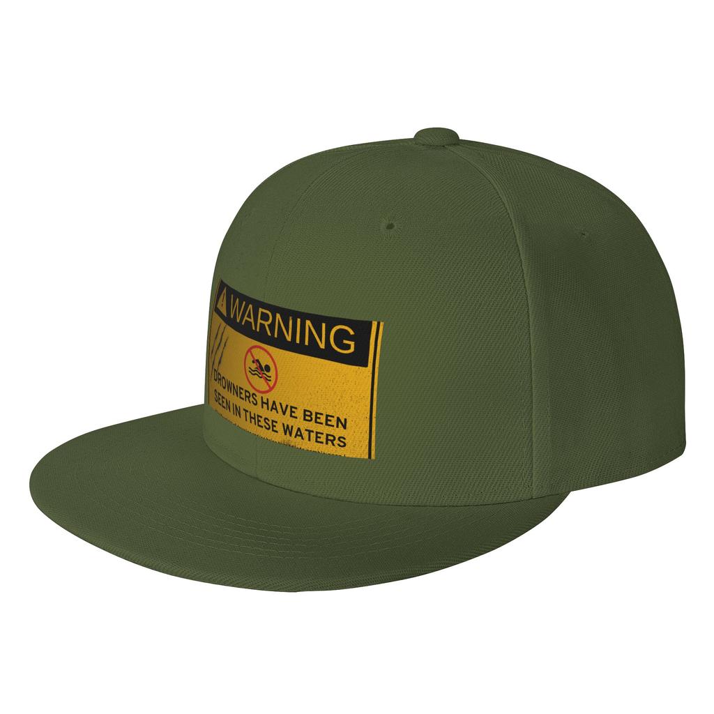 Fashion An Undead Glitch  Drowner Warning Sign Flat Brim Sun Hat  Japanese Minimalist Sports Visors