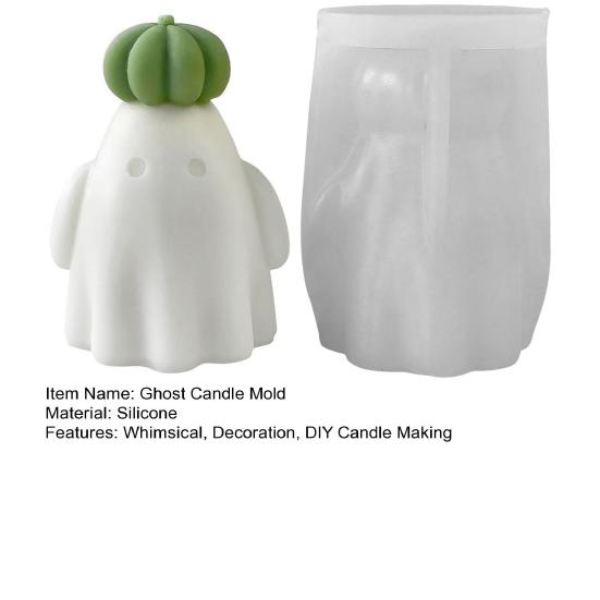 Форма для свечи на Хэллоуин 3D Привидение Тыква Силиконовая форма для эпоксидной смолы