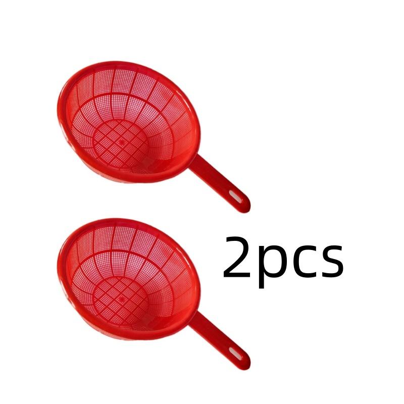 1/2 шт. Бытовая кухонная пластиковая сетка для овощей, красная круглая корзина для хранения риса и фруктов с ручкой