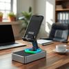 Подставка для телефона Крепление для мобильного телефона с беспроводным Bluetooth-совместимым динамиком и светодиодной базой Объемный звук Держатель для телефона для iPhone Домашнее Использование на открытом воздухе