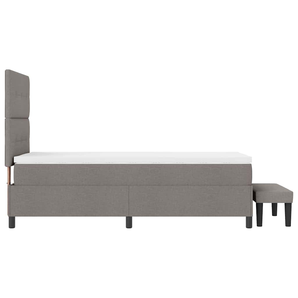 Upholstered Box Spring Bed with Adjustable Headboard Taupe 100 x 200 cm