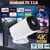 4K HD Wifi6 Projector Android 11 260 ANSI WIFI Allwinner H713 BT5.0 720P Home Cinema Outdoor Portable Projectors