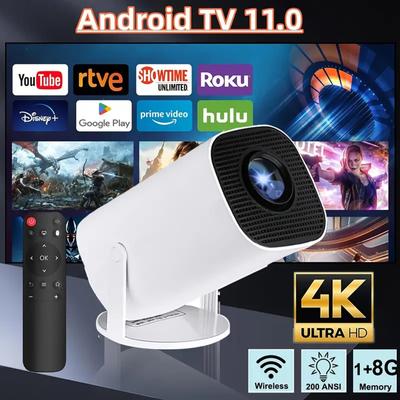 4K HD Wifi6 проектор Android 11 260 ANSI WIFI Allwinner H713 BT5.0 720P домашний кинотеатр наружные портативные проекторы