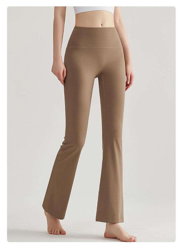 LAHN Women's High-Waisted Micro-Flare Yoga Pants - Hip-Lifting, No Visible Line, Petite Wide-Leg Design, Thin and Stylish.