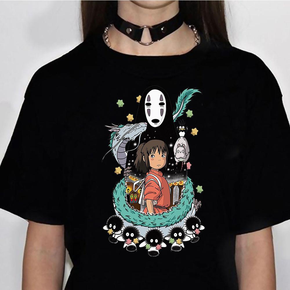 Футболки Studio Ghibli, женская уличная одежда, футболка для девочек, забавная комическая одежда 2000-х годов