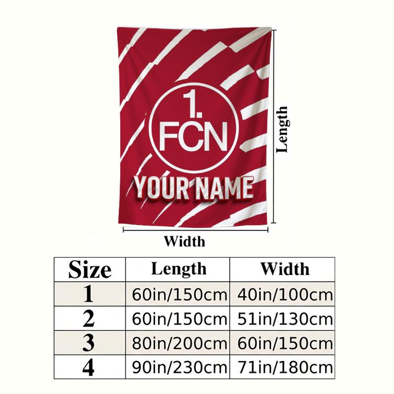Custom Name Fc Nrnberg Wall Tapestry Aesthetic Wall Hanging Printed Fabric Blanket Decorative Tapestries for Bedroom Living Room Home Decor