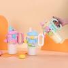 800ml Cartoon Doll Straw Thermos Cup Stainless Steel Insulated Water Cup  Office