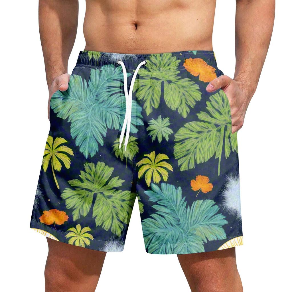 Men's Hawaiian Lace-up Shorts Casual Pants