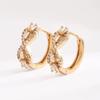 Women's 14k Gold Stylish Hoop Earrings Infinity Crystals Clasp