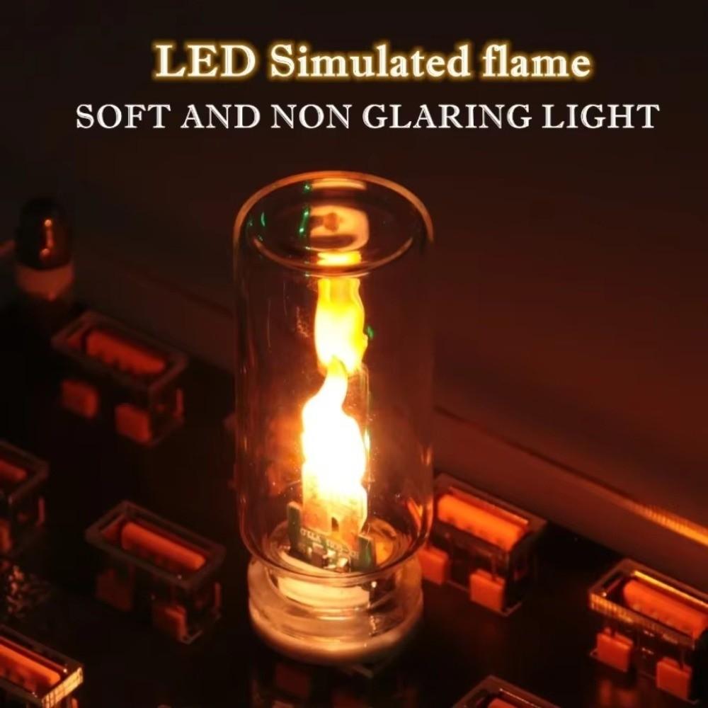 Glass USB Flame Night Light Warm Light Simulated Candle Light LED Flame Lamp Car Interior Decor