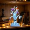 Halloween Themed Showcase Decor Lighted Spooky Dead Tree Tabletop Decor, Ghost Face Haunted Light Up for Party with Pumpkin Spider LED String Lights,