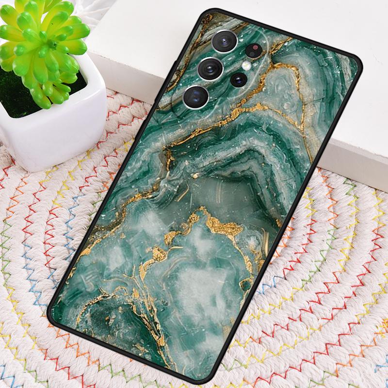 Золотой Индиго Искусственный Малахит Силиконовый Чехол Для Телефона Для Samsung Galaxy note 10 pro S26 S25 S24 S23 S22 S21 Plus S25Ultra Capa Чехол
