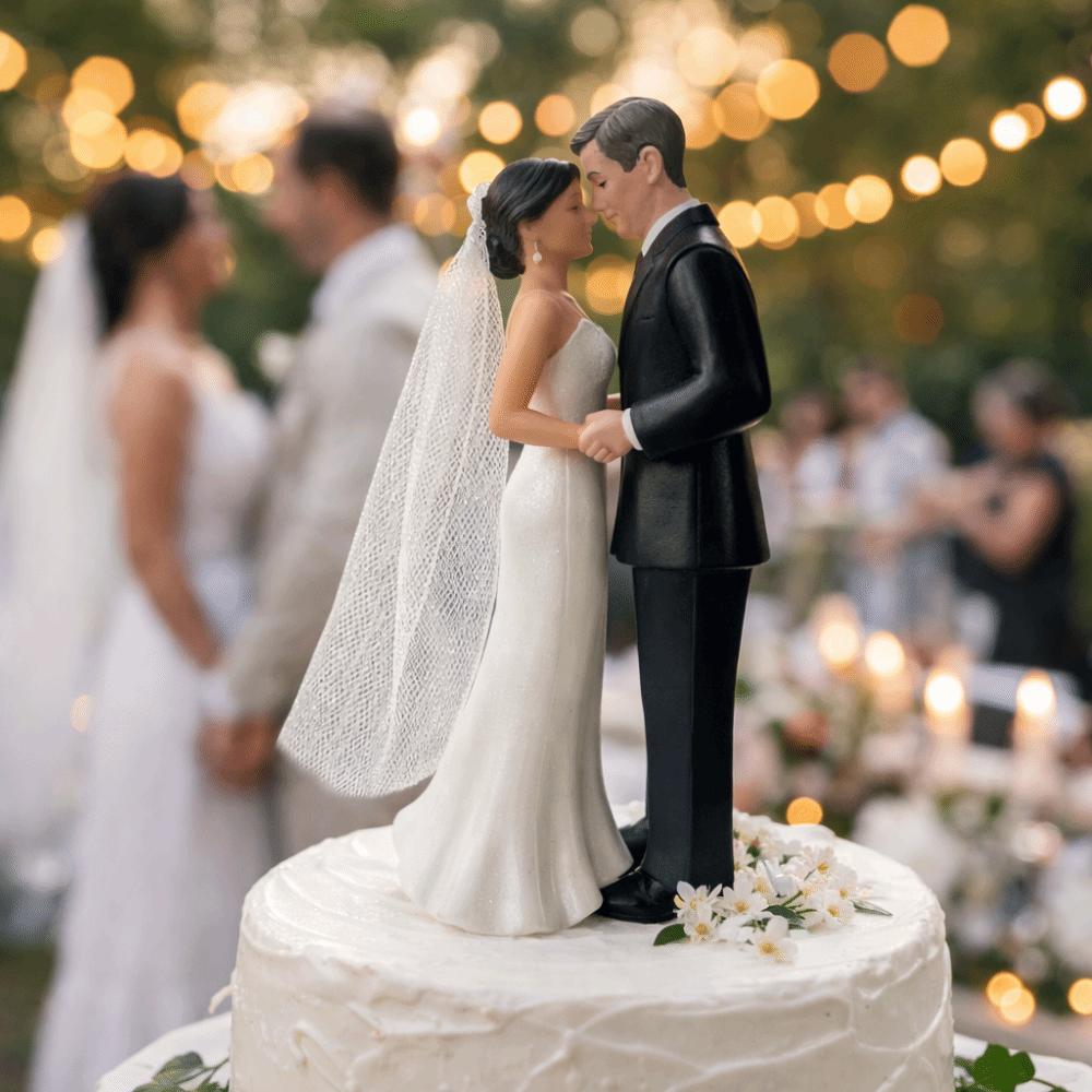 Romantic Bride Groom Topper Elegant Design Anniversary Decoration Wedding Celebration