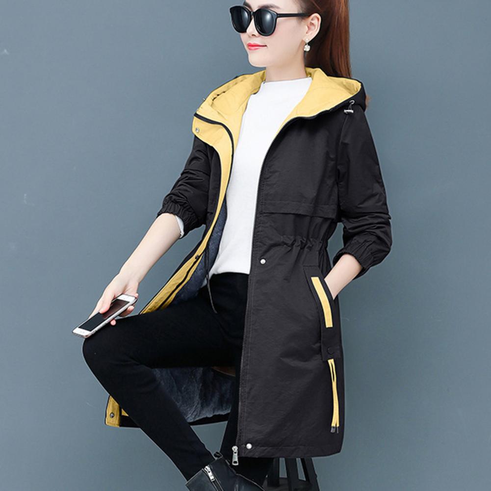 Женское зимнее пальто с плюшевым капюшоном и длинными рукавами с лацканами, однотонная теплая куртка-кардиган, зимняя ветровка для улицы