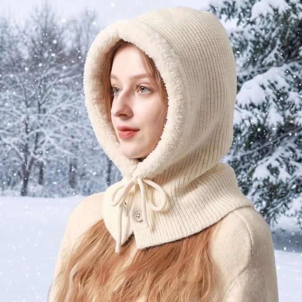 Solid Color Earflap Hat Warm Knitted Hat Fashion Ear Protection Hat Winter