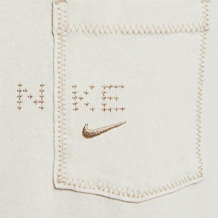 Nike Спортивная Повседневная Минималистичная Свободная Футболка с Коротким Рукавом Мужские Топы Светло-Бежевый HJ0777072