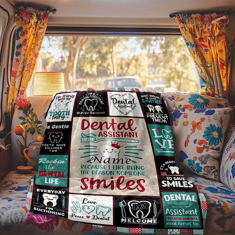 Dental Assistant Customize Your Name Rv Blanket Comfortable Soft Lightweight Allseason Multipurpose Blanket For Travel Camping Picnics Sofas Rvs Beds