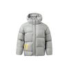 Li Ning CF Sports Fashion Series Letter Print Warm Hooded Down Jacket Men Outerwear Gray AYMR504-3