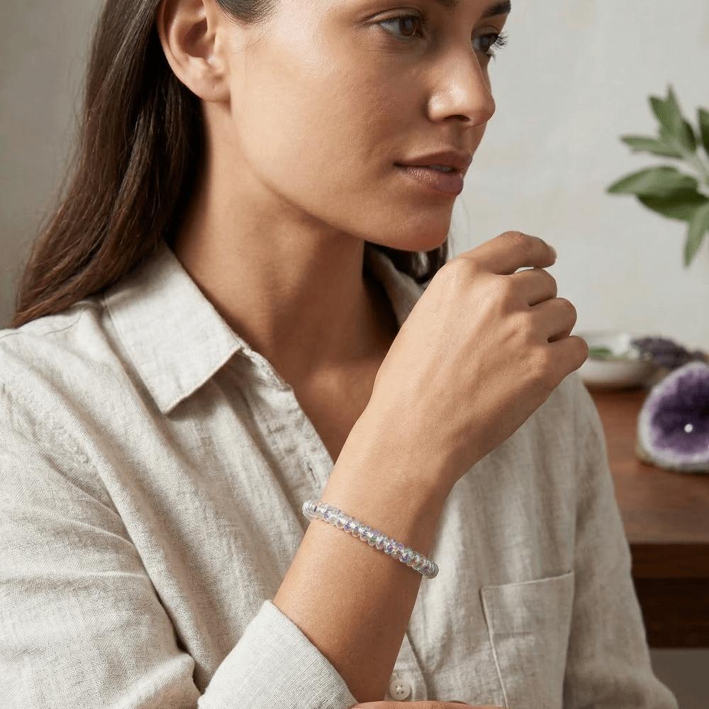 Stretchable Rope Laser Crystal Bracelet Elastic Cord Fashion Jewelry  Daily Wear